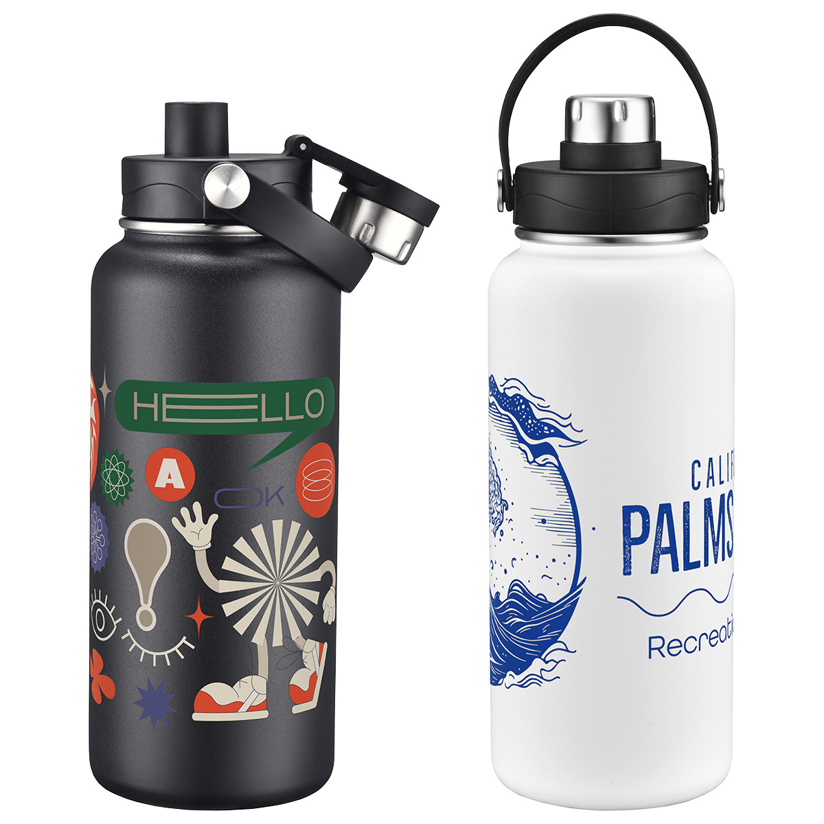 Bresso 34 oz Vacuum Insulated Bottle with Twist Top Spout