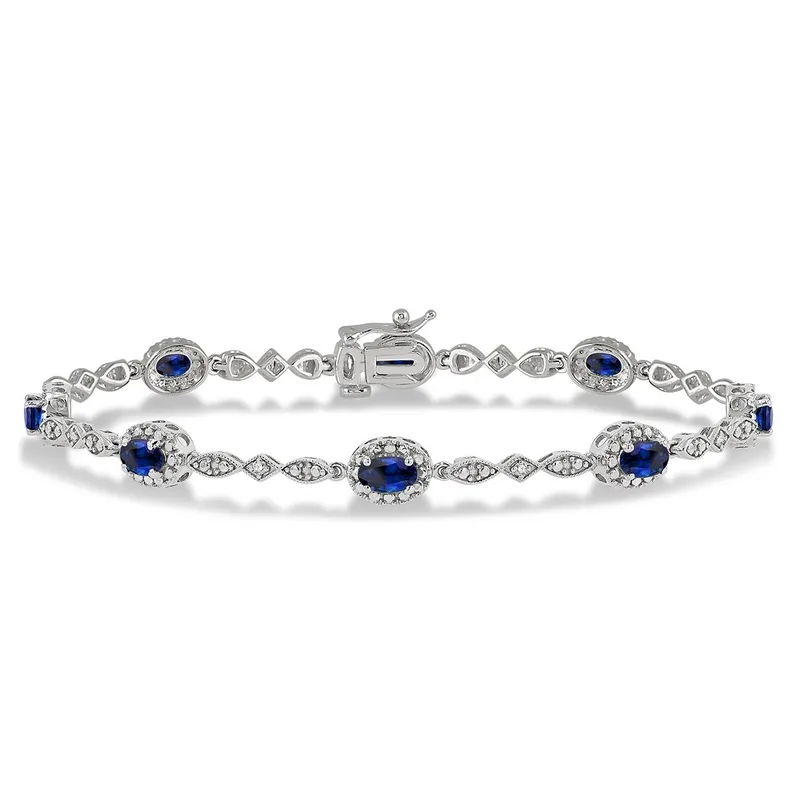 Jilco Inc Diamond & Sapphire Bracelet