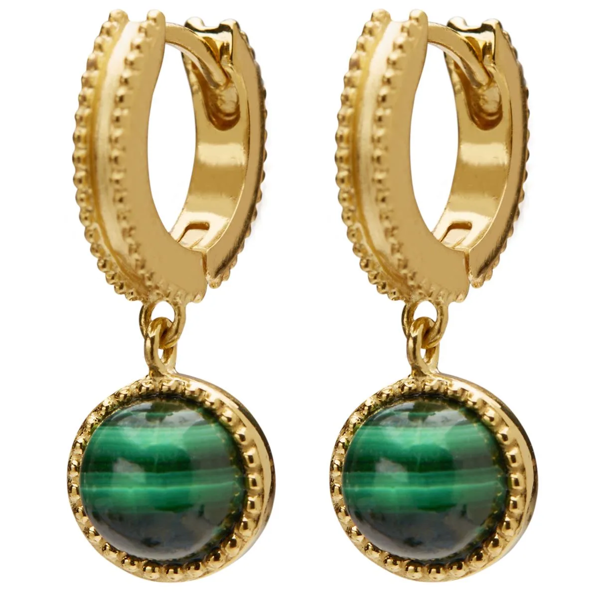 Jilco Inc Malachite Huggie Earrings