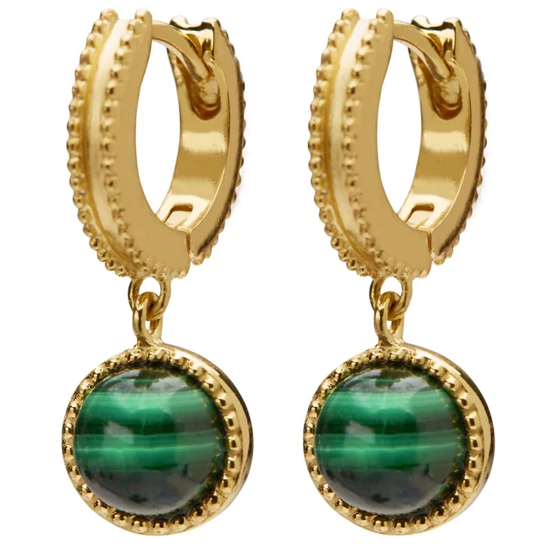 Jilco Inc Malachite Huggie Earrings