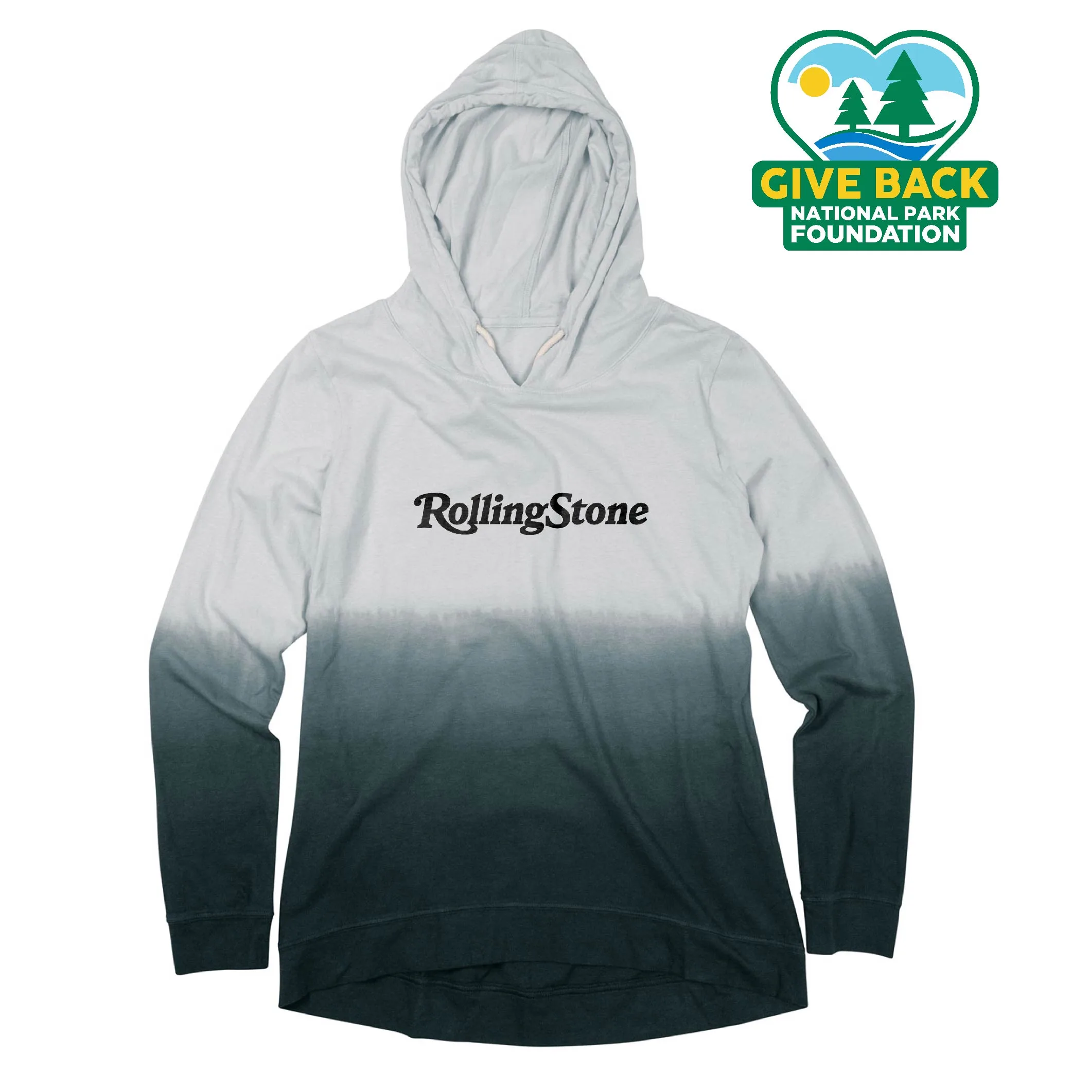 ACE Ladies Ombre Long Sleeve Hooded T-shirt view 2