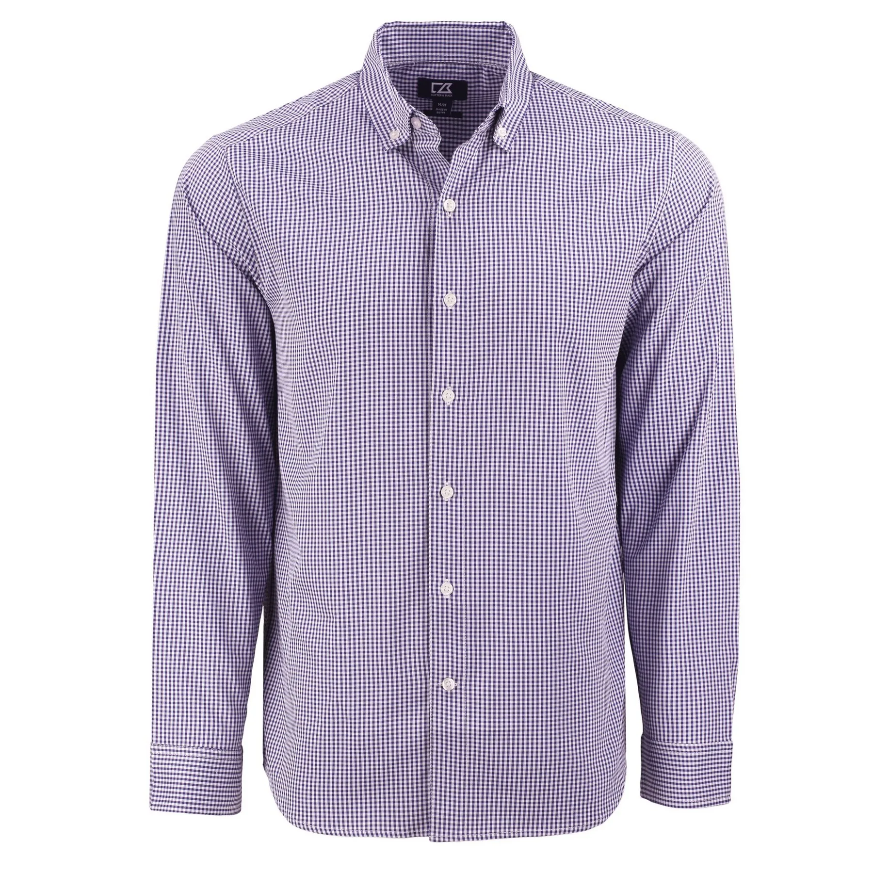 Cutter & Buck Skyline Recycled Gingham Mens Long Sleeve Button Down Dress Shirt view 6