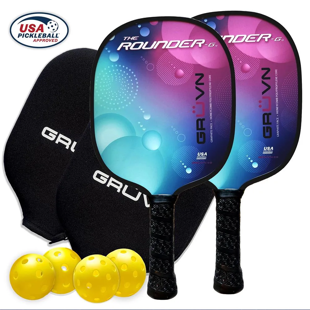 GRUVN Pickleball Starter Set - 2 Rounder-G16 Size 15.5''