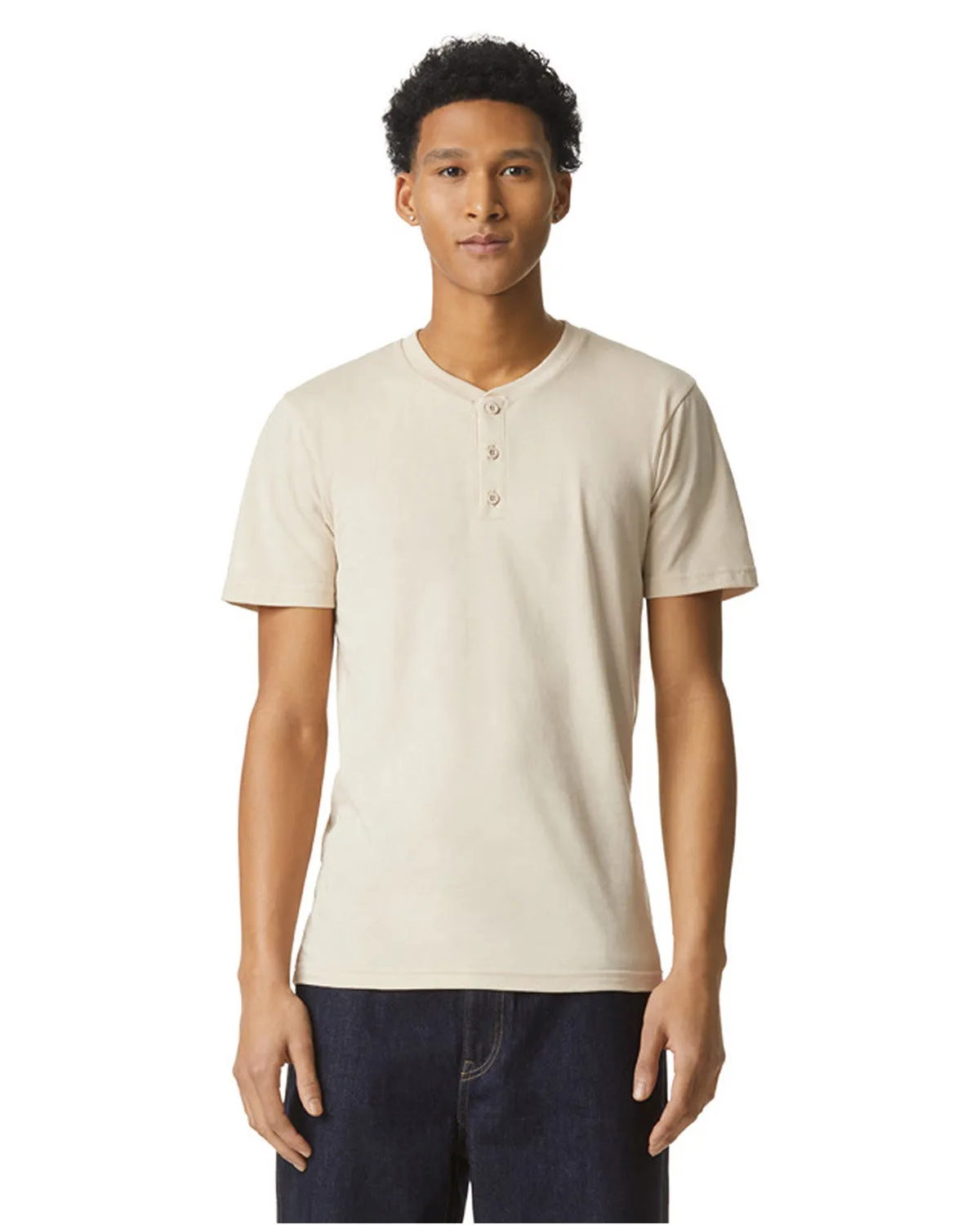 American Apparel Unisex CVC Henley T-Shirt view 3
