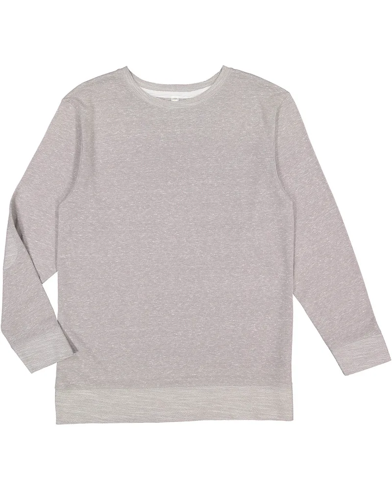 LAT Adult Harborside Melange French Terry Crewneck with Elbow Patches view 2