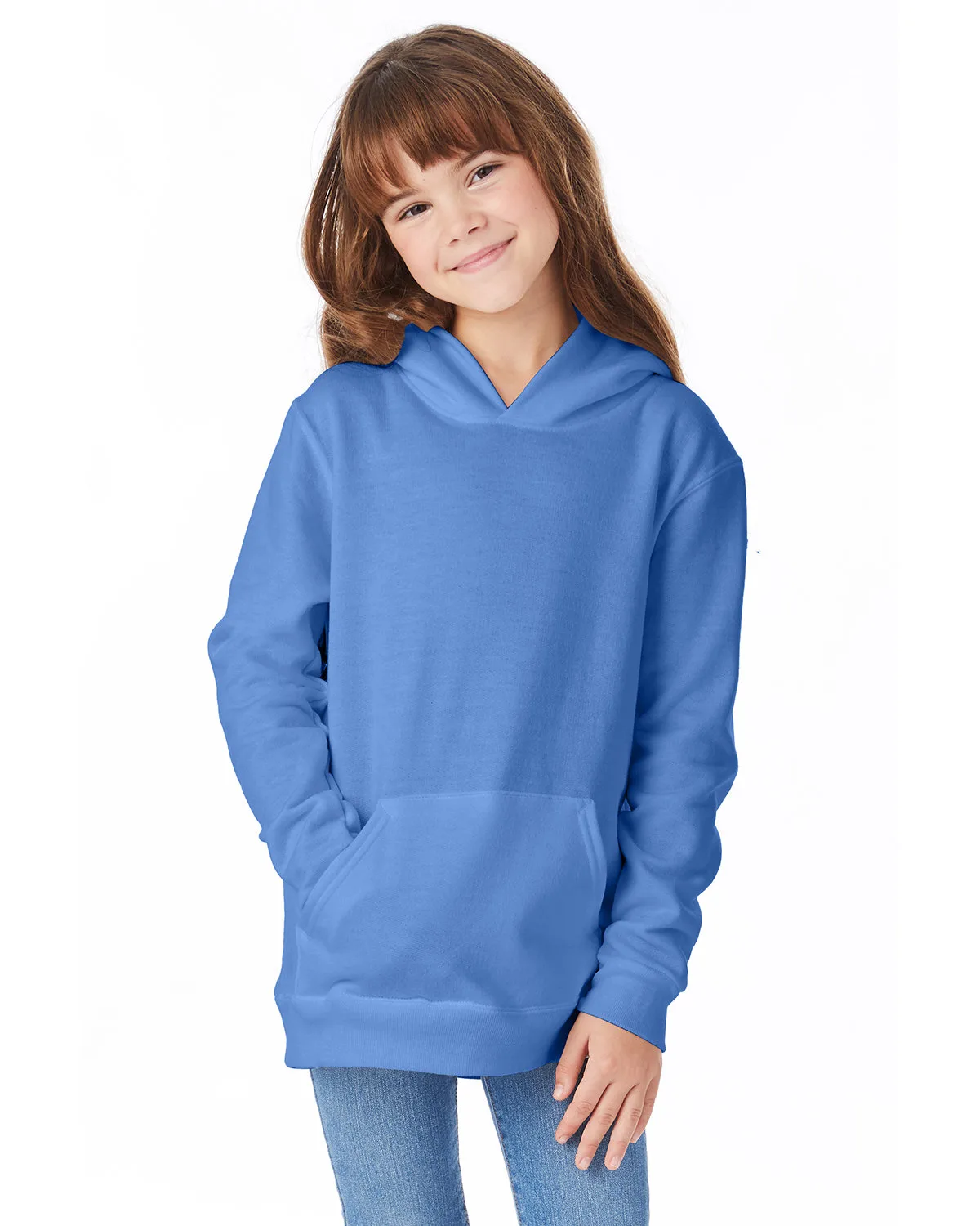 Hanes Printables Youth EcoSmart® Pullover Hooded Sweatshirt view 3