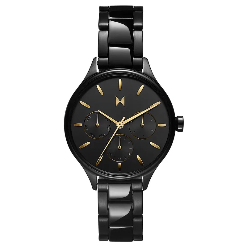 MVMT Ladies Reina Multi Eye Ripple Black Stainless Steel Watch