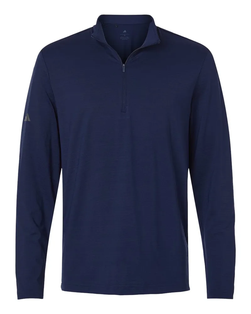 Adidas® Men's Textured Stripe Quarter-Zip Pullover Shirt view 2