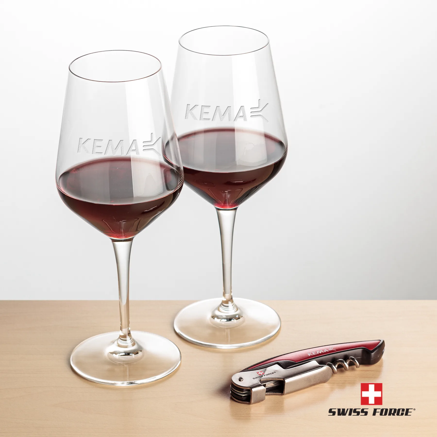 Impressive Wine Set, Laser Engraving, Red