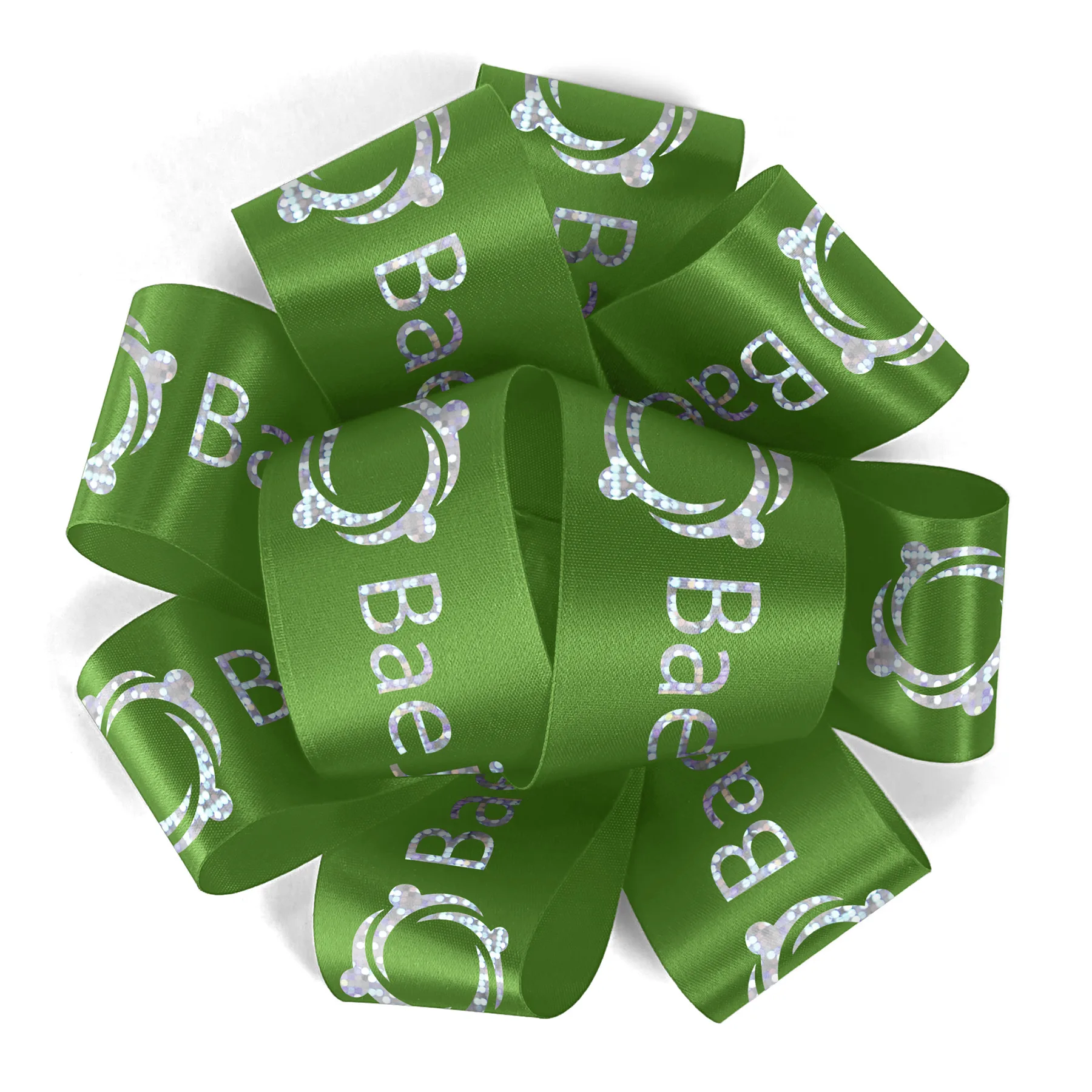 1 1/2" Badge Satin Bow - Foil Print