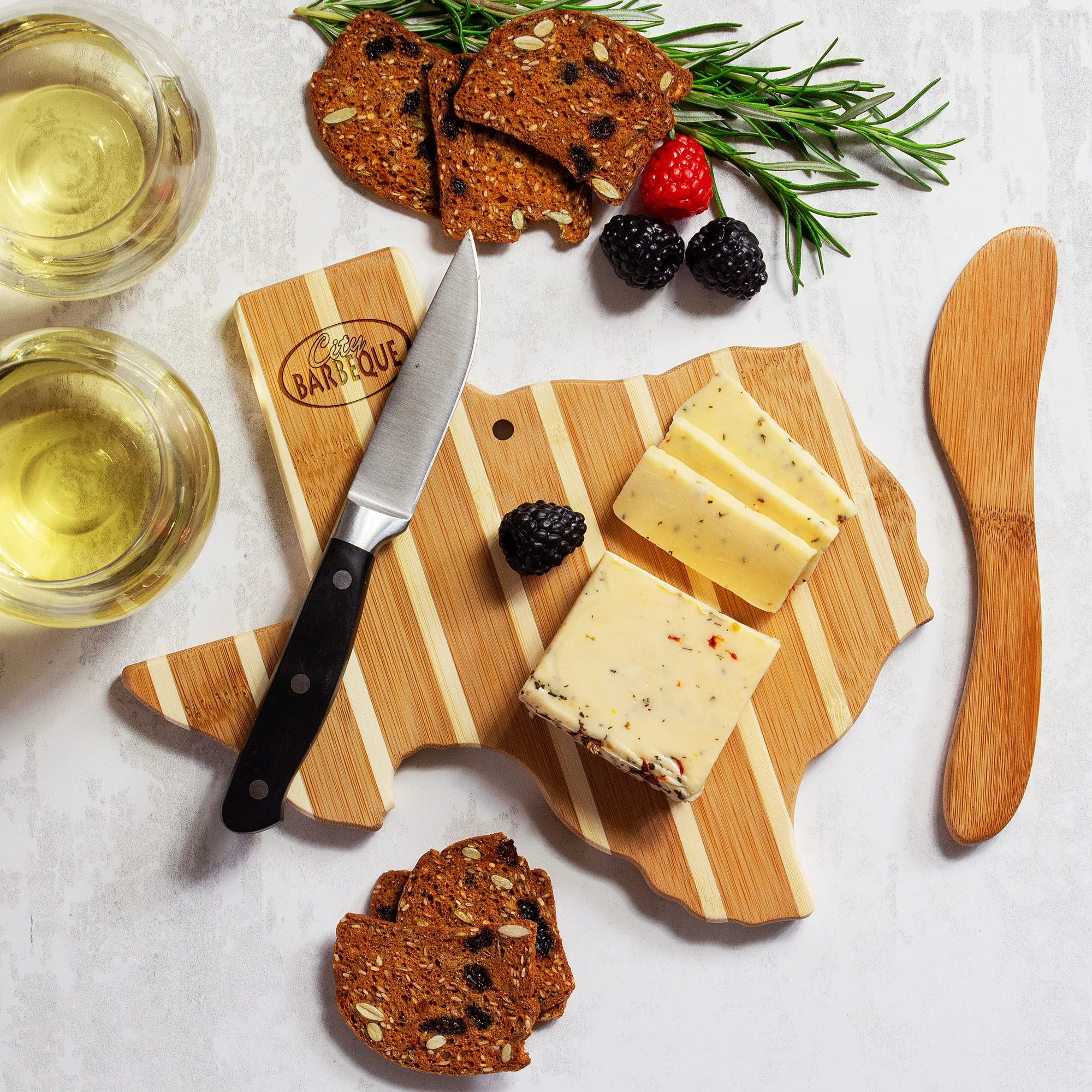 Texas Charcuterie Board with Spreader Knife Gift Set view 3
