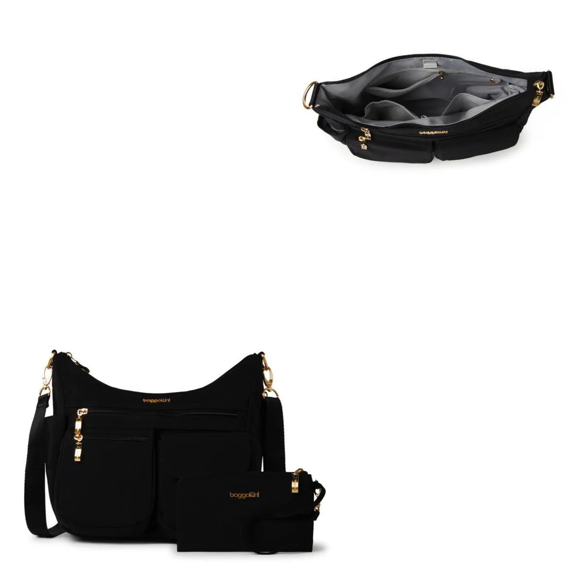 Baggallini Black/Gold Modern Everywhere Bag