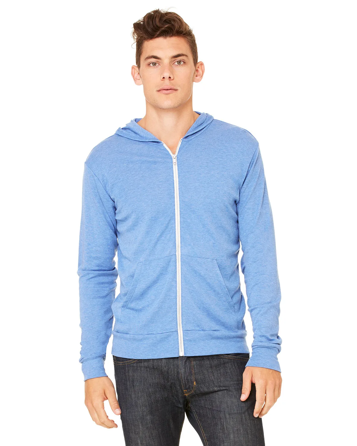 BELLA+CANVAS Unisex Triblend Full-Zip Lightweight Hoodie