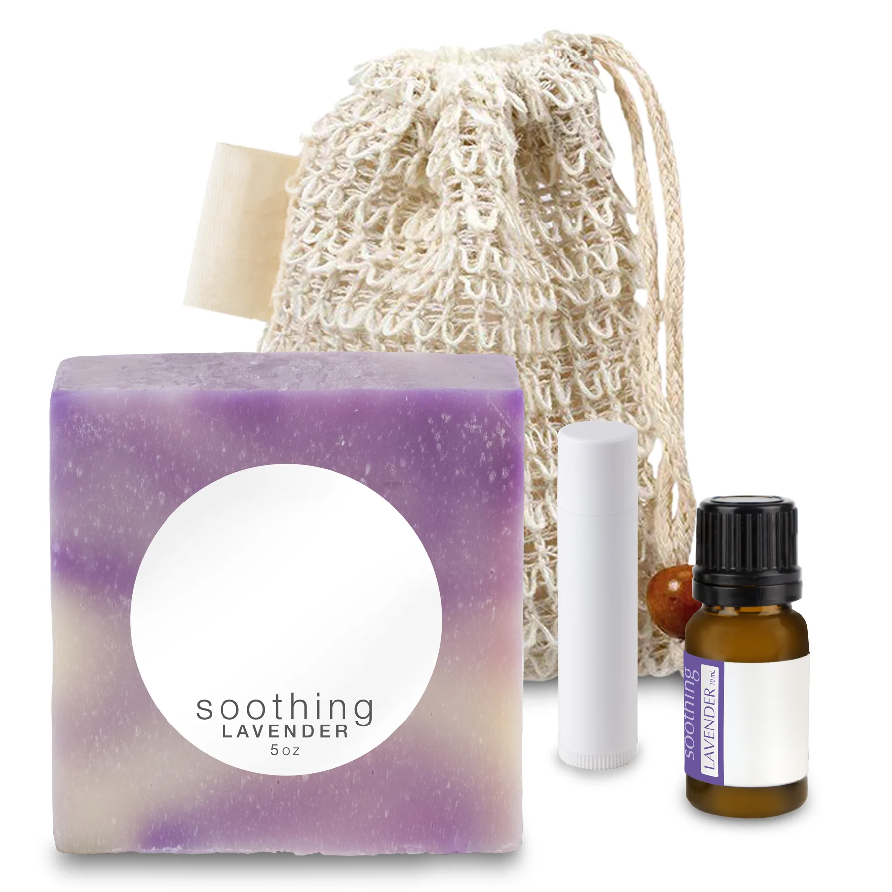 Loofah Bag with Soap, Essential Oil, and Lip Balm view 2