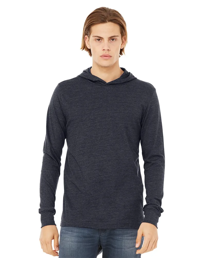 Bella+Canvas® Unisex Jersey Hooded Long Sleeve T-Shirt view 2