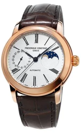 Citizen® Frederique Constant Men's Classic Moonphase Watch w/Brown Croc Leather Strap