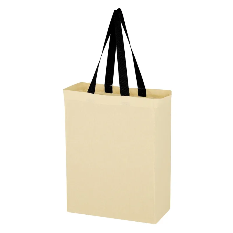 Natural Cotton Canvas Grocery Tote Bag view 3