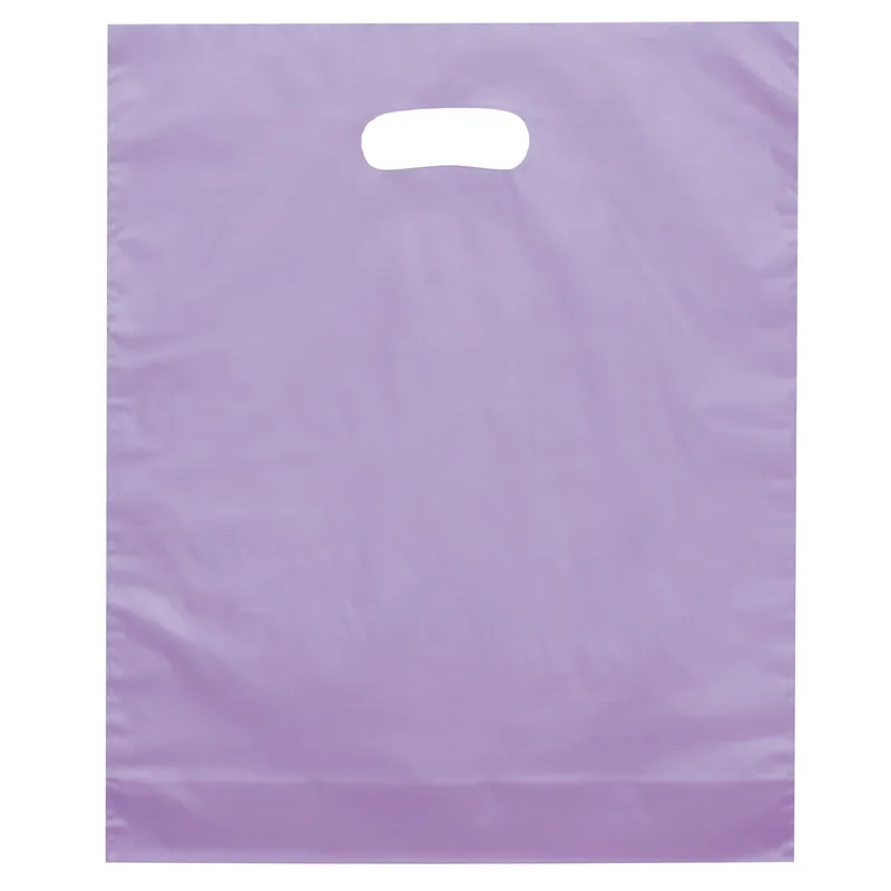 Orchid™ - Frosted Brite Die Cut Handle - Flexo Ink Print (12" x 15" x 3") view 2