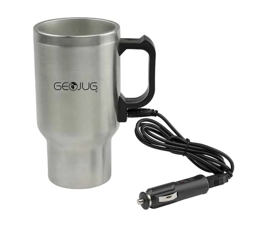 16 Oz. Silver Electric Coffee Mug w/Wire Car Plug