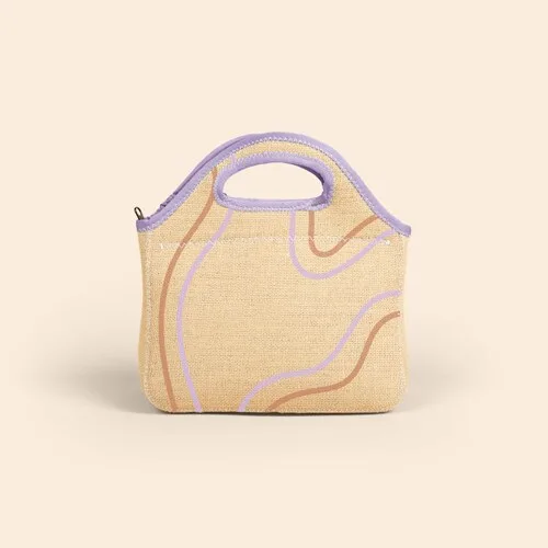 Klutch Burlap Neoprene Lunch Bag view 2