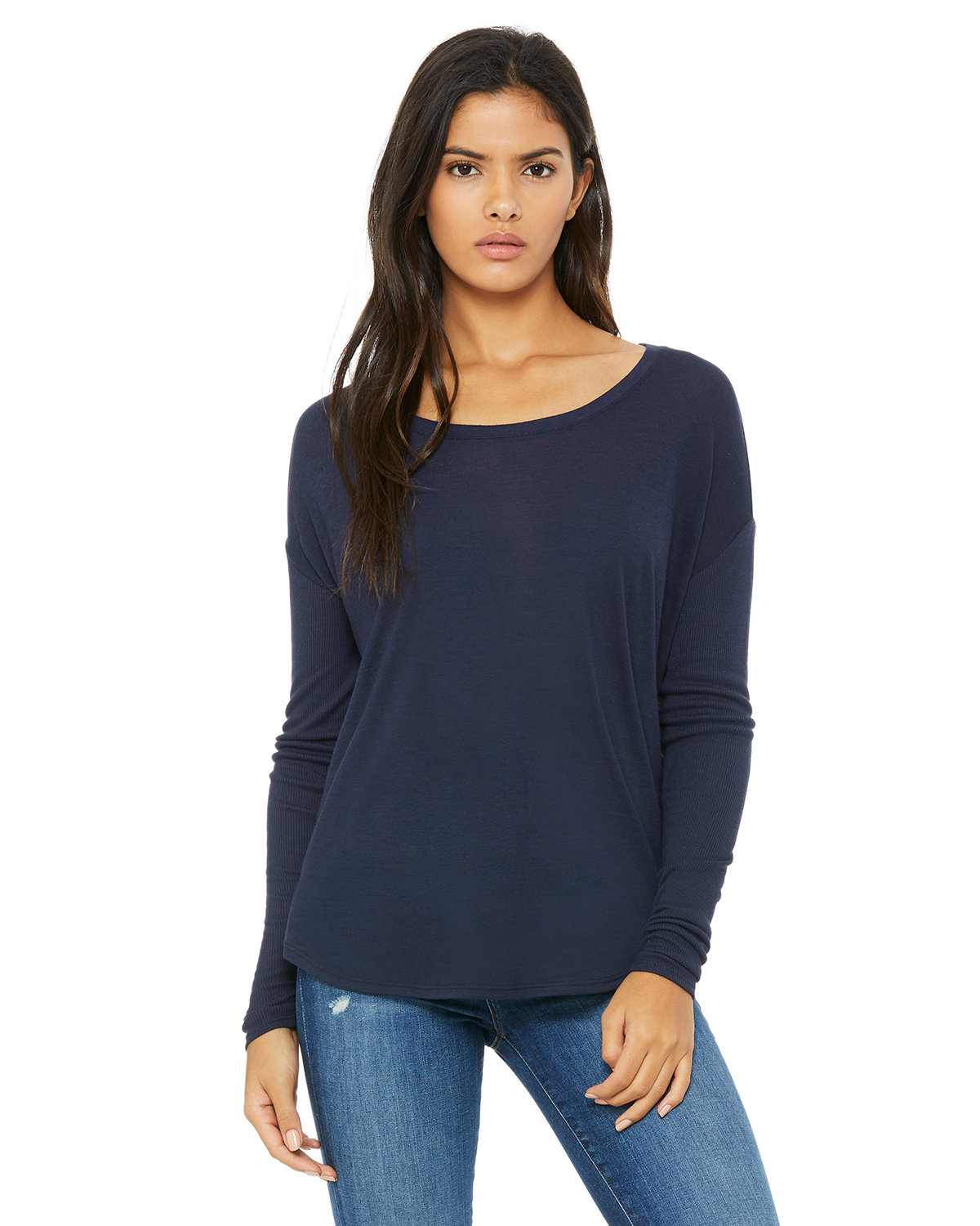 BELLA+CANVAS Ladies' Flowy Long-Sleeve T-Shirt with 2x1 Sleeves