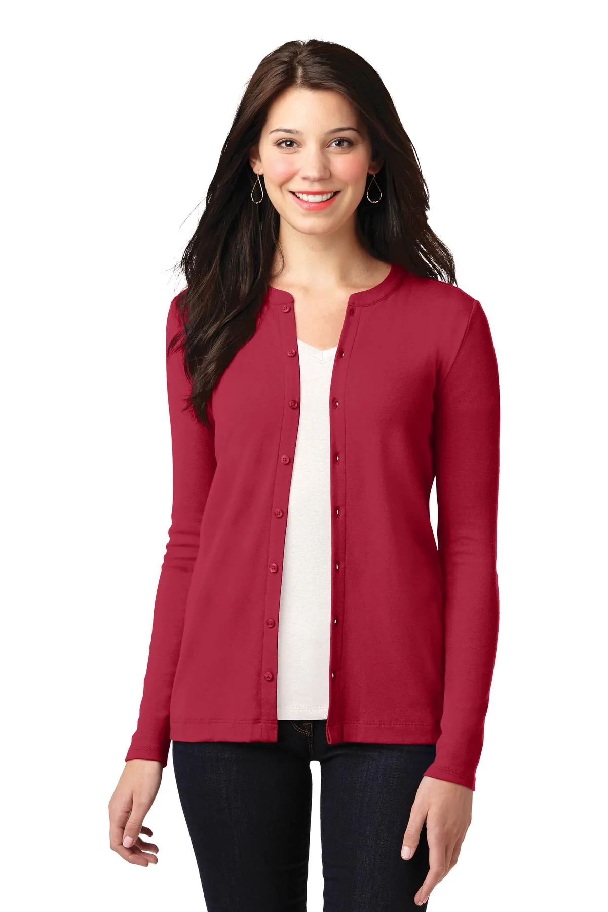 Port Authority® Women's Concept Stretch Button-Front Cardigan. view 3
