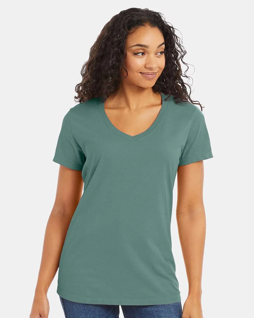 ComfortWash™ by Hanes® - Garment-Dyed Women's V-Neck T-Shirt view 3