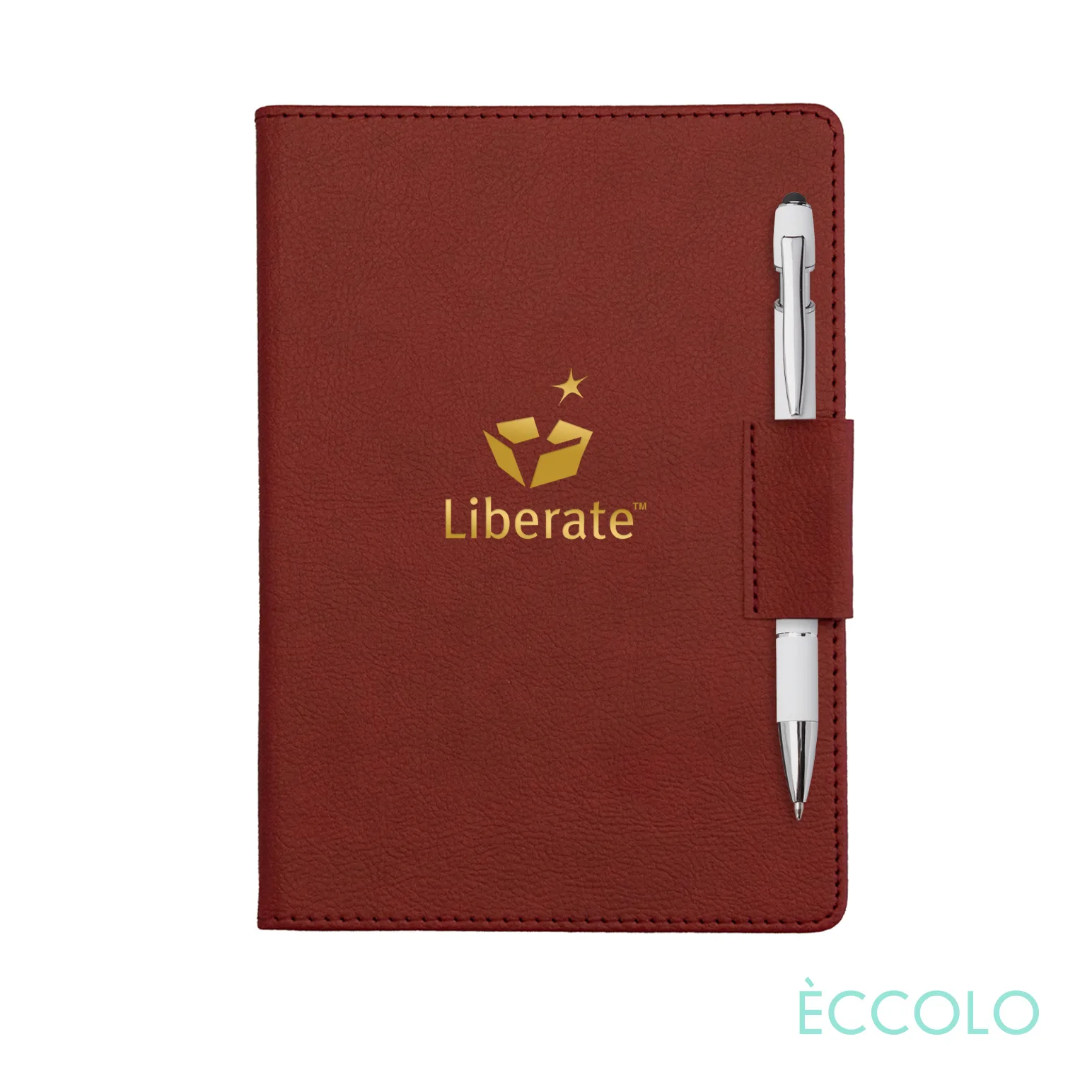 Journal & Kurt Pen, Burgundy PMS 703c / White