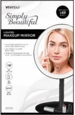Vivitar® Lighted LED Black Vanity Mirror