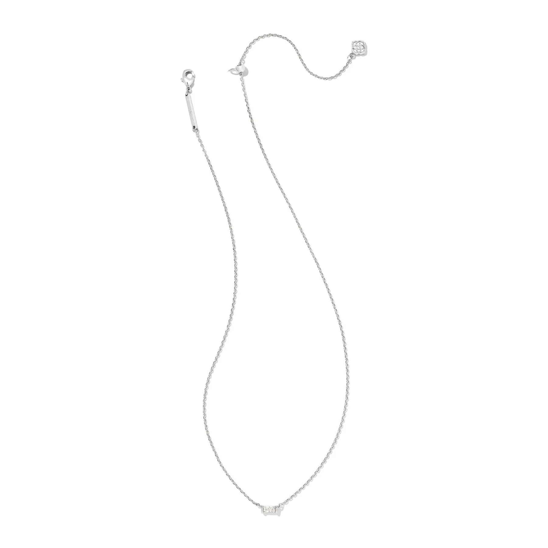 Kendra Scott Juliette Silver Pendant Necklace in White Crystal