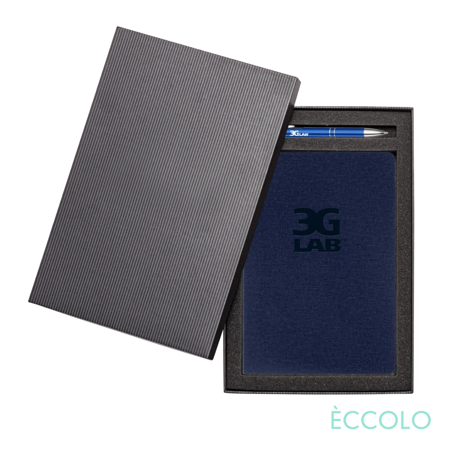 Journal & Clicker Pen Gift Set, Navy Blue/Blue