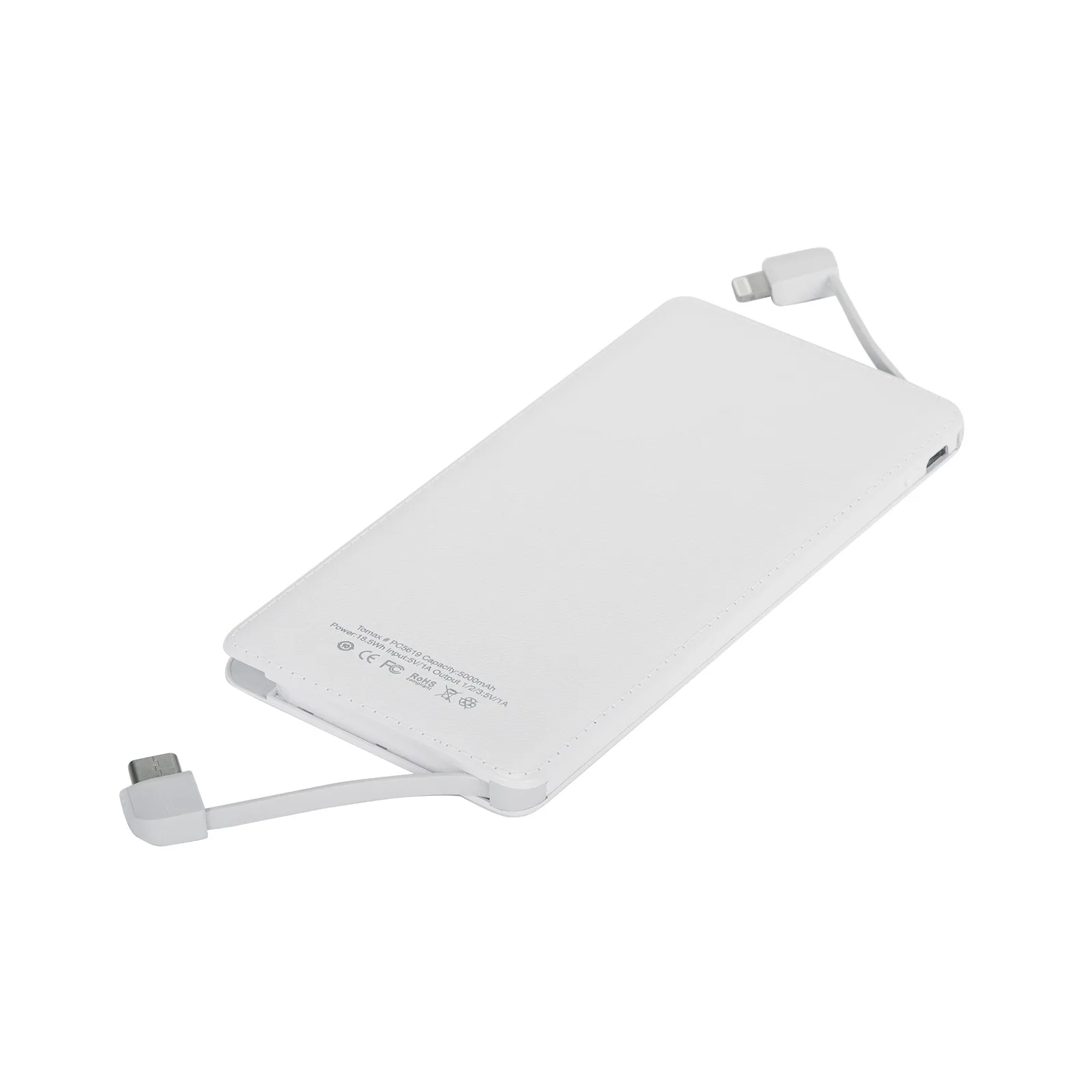 Slim Textured Built-in Cable Power Bank view 3