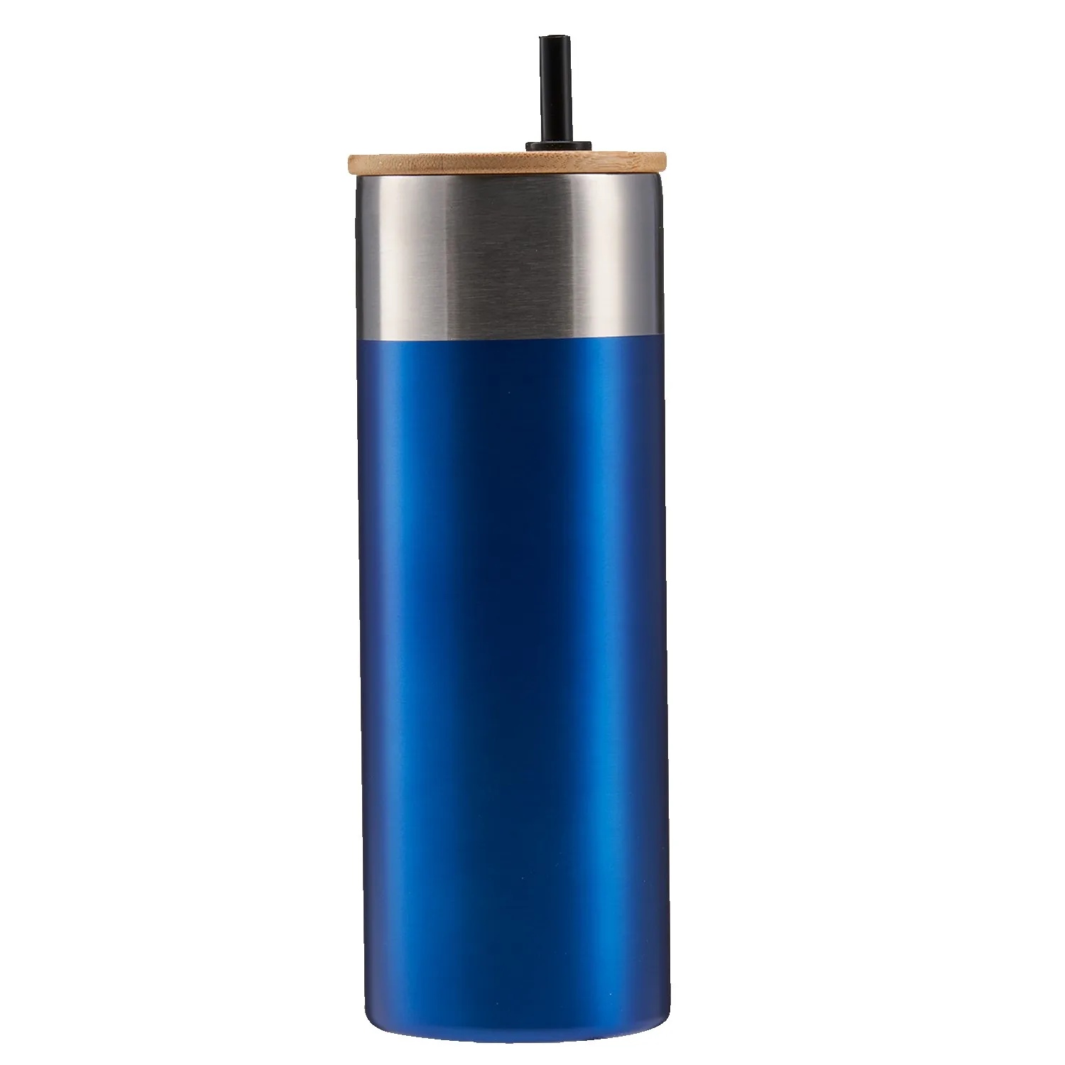 20 Oz. Stainless Steel Tumbler w/Bamboo Lid & Straw view 2
