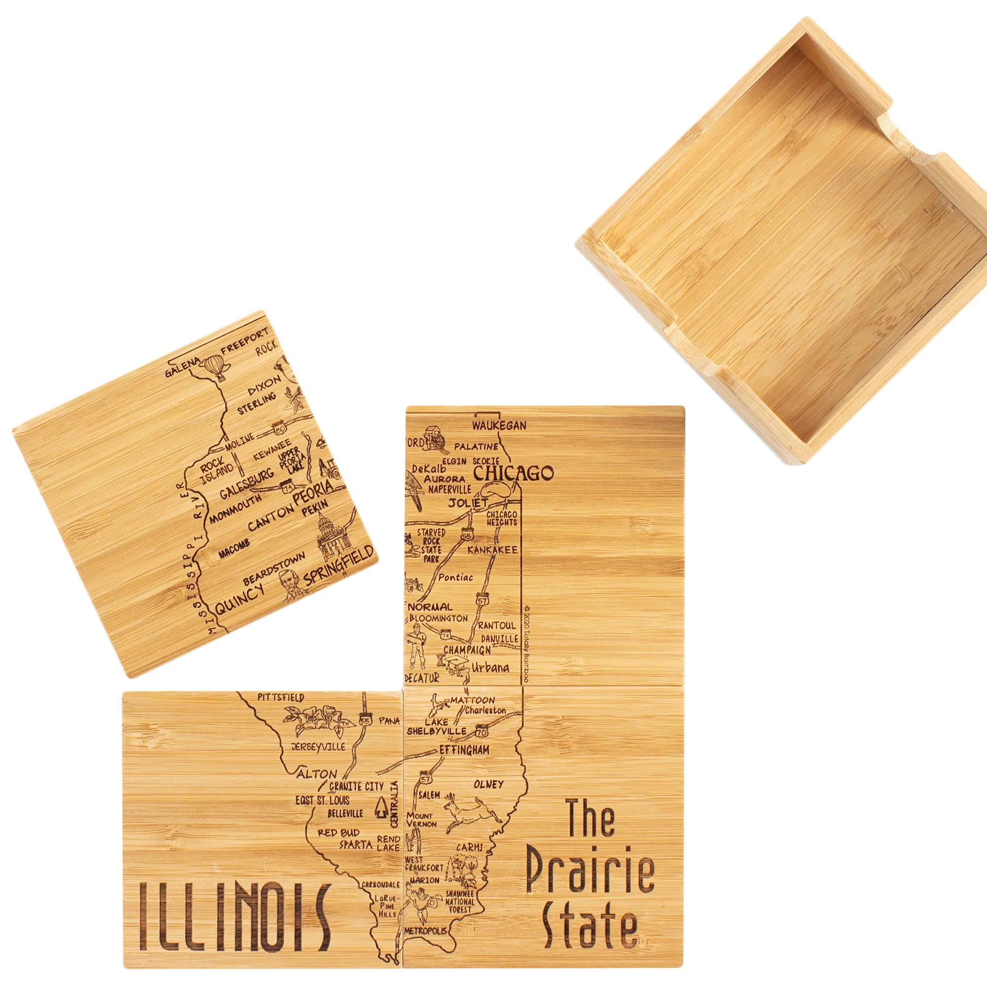 Illinois Puzzle Coaster Set view 6