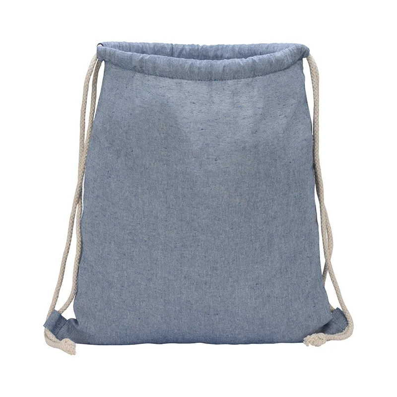Huron Recycled Cotton Drawstring Tote view 2