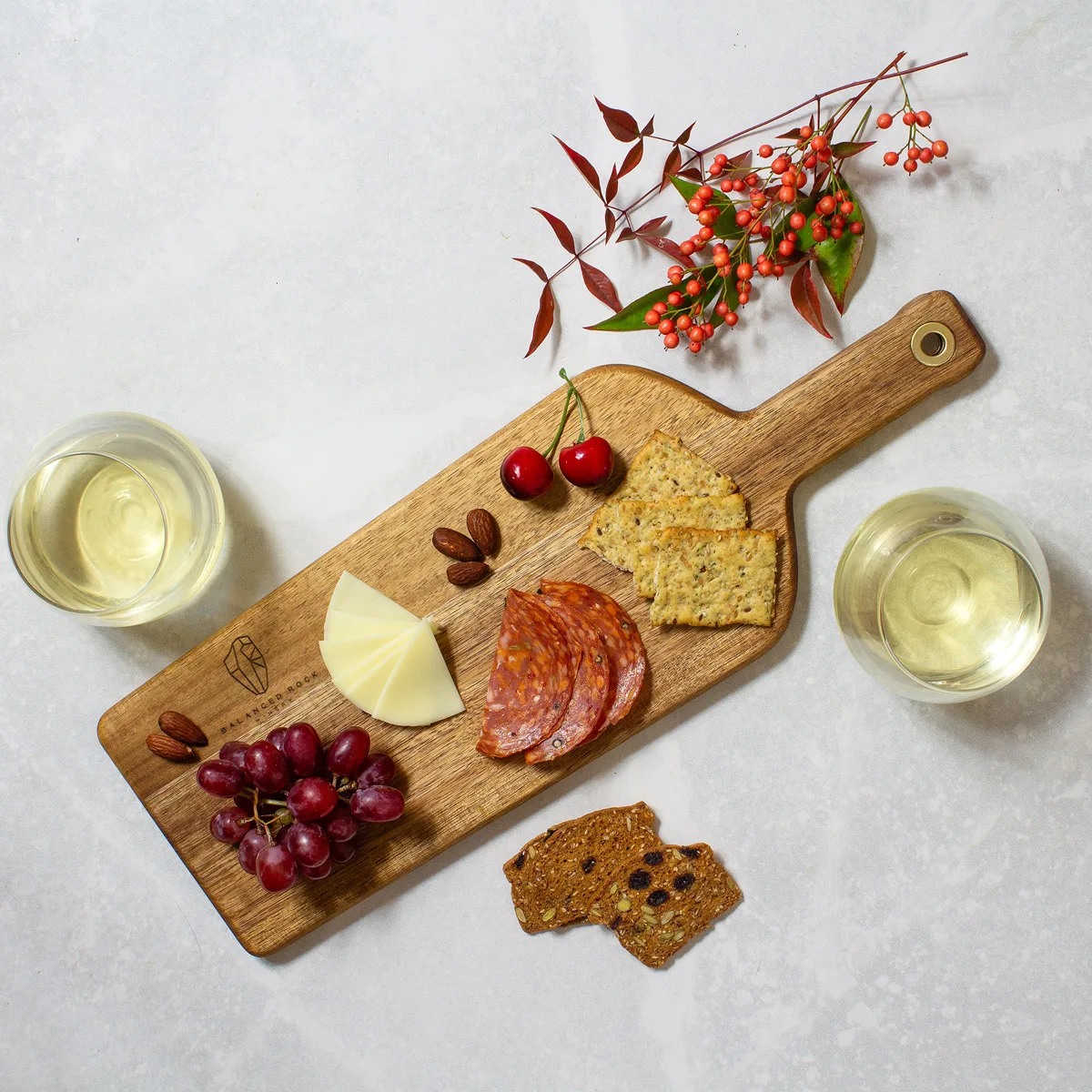 Rock & Branch® Acacia Wine Bottle Cutting and Serving Board view 3