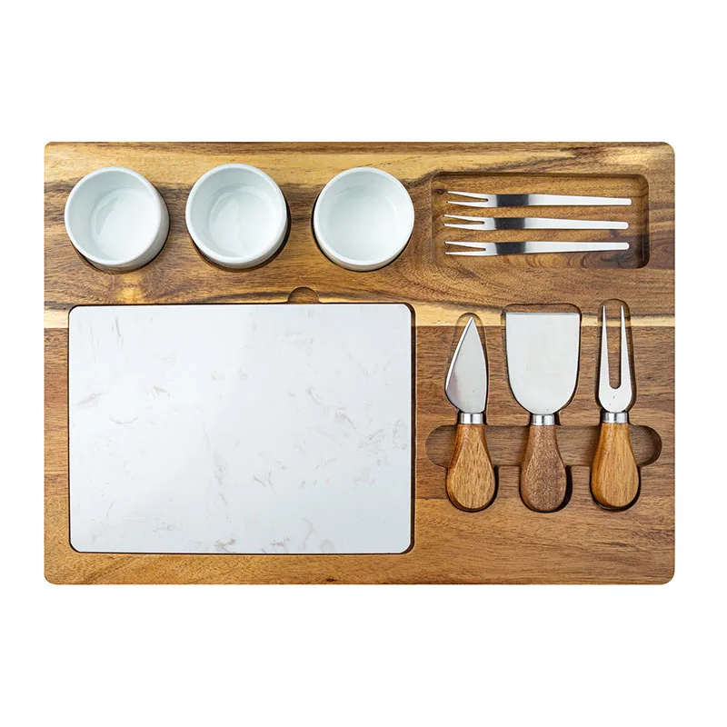Milton 11-Piece Acacia Wood Cheese Set view 2