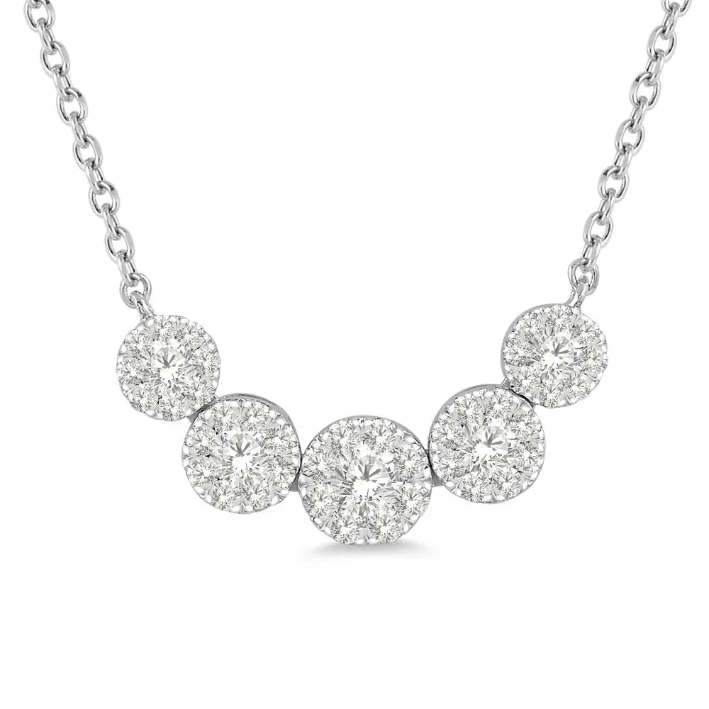 Jilco Inc Diamond Cluster Necklace - 0.50 Wt