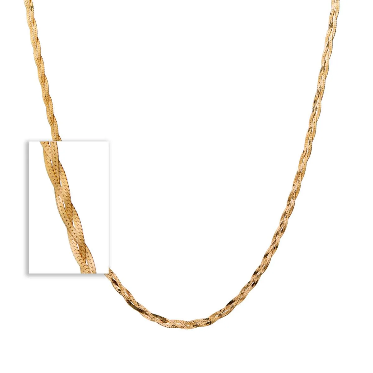 Jilco Inc Yellow Gold Braided Herringbone Necklace