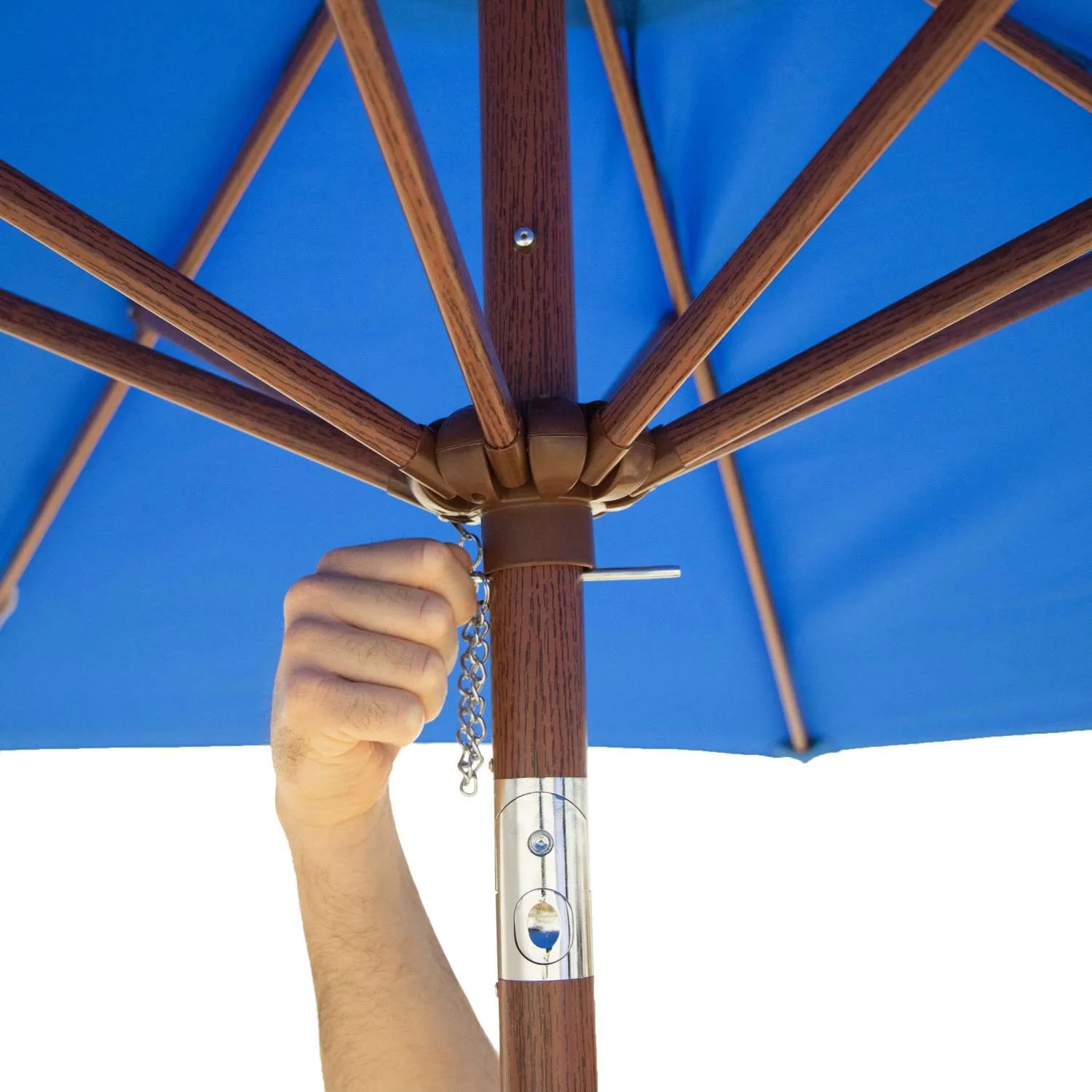 9' Wood Look Tilting Market Umbrella Kit (1 Imprint) view 3