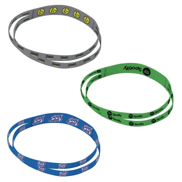 1" Dye-Sublimated Stretchy Elastic Headband with two 1/2" Bands view 2