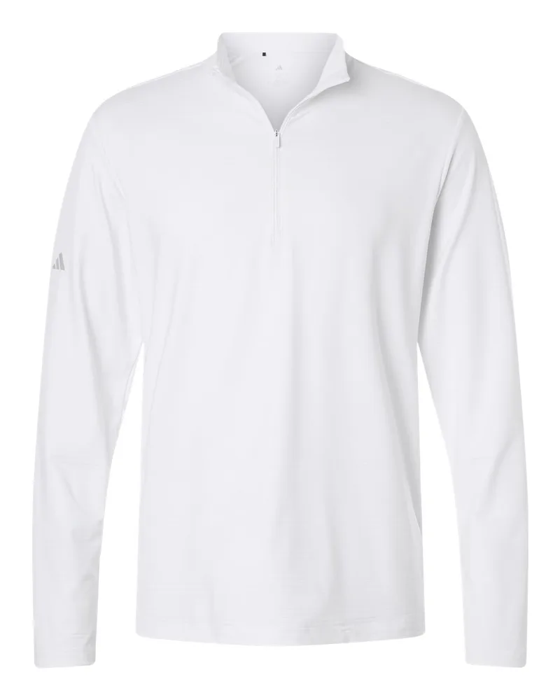 Adidas® Men's Textured Stripe Quarter-Zip Pullover Shirt view 4
