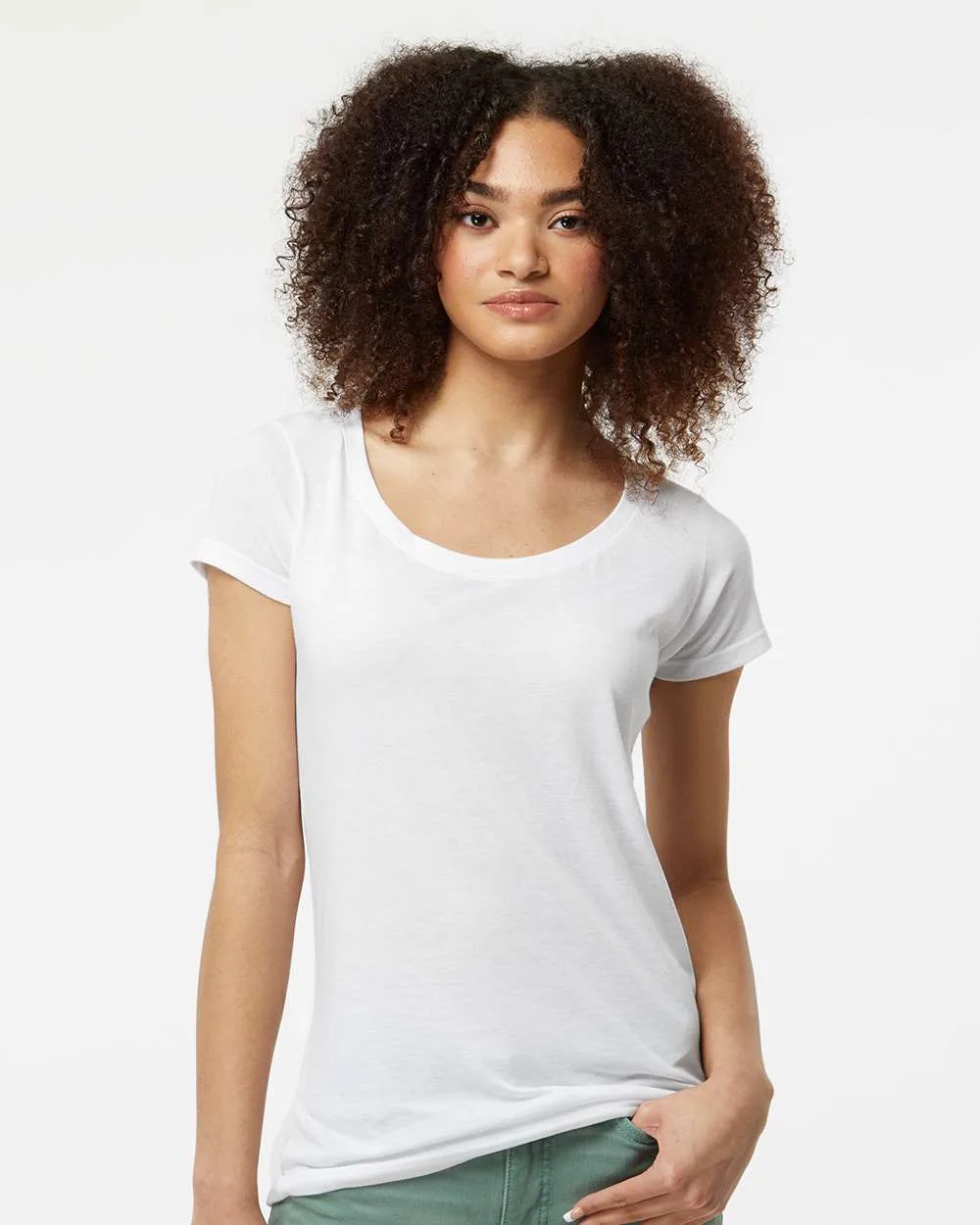 Tultex® Women's Poly-Rich Scoop Neck T-Shirt view 6