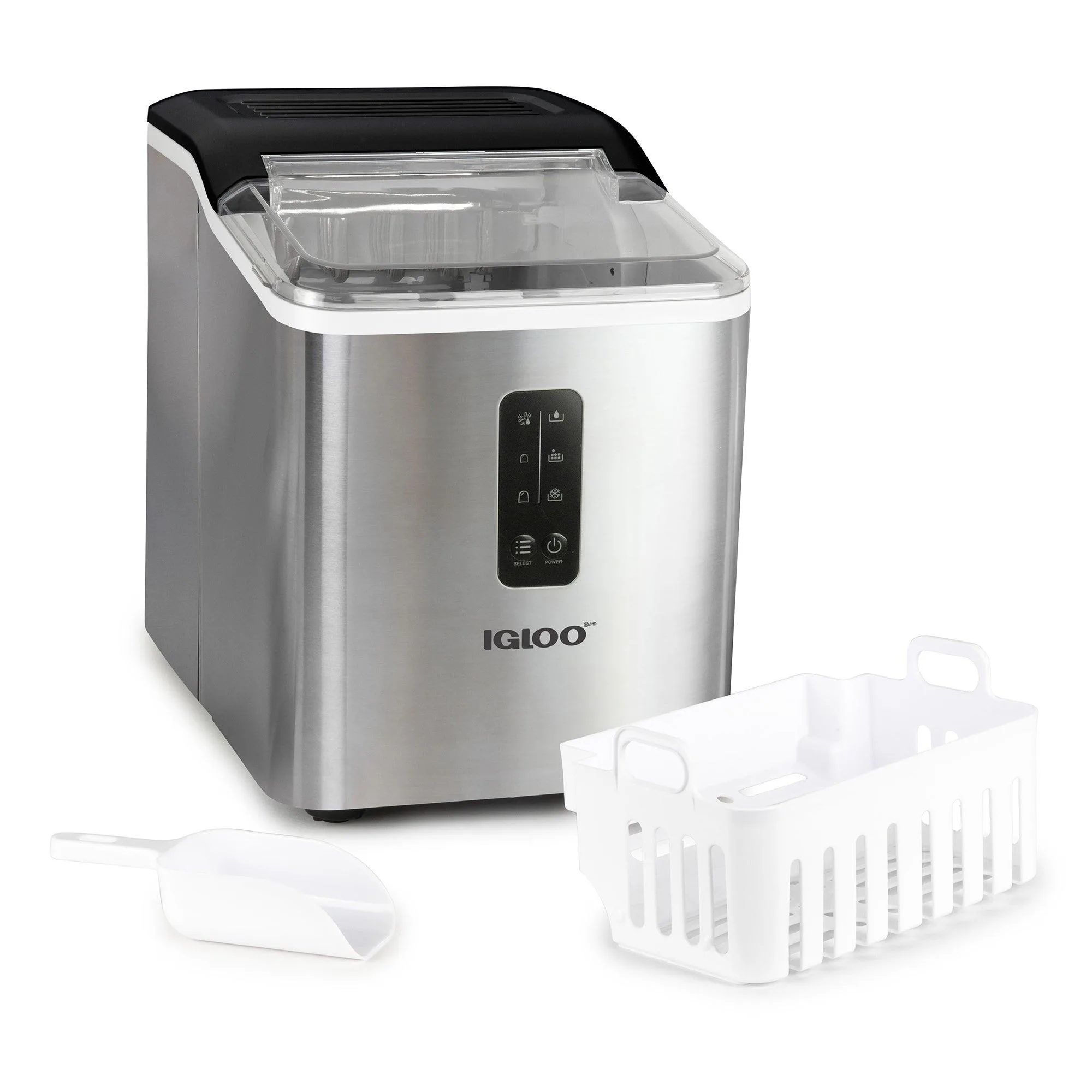 Igloo 26 Lb. Automatic Self-Cleaning Stainless Steel Ice Maker