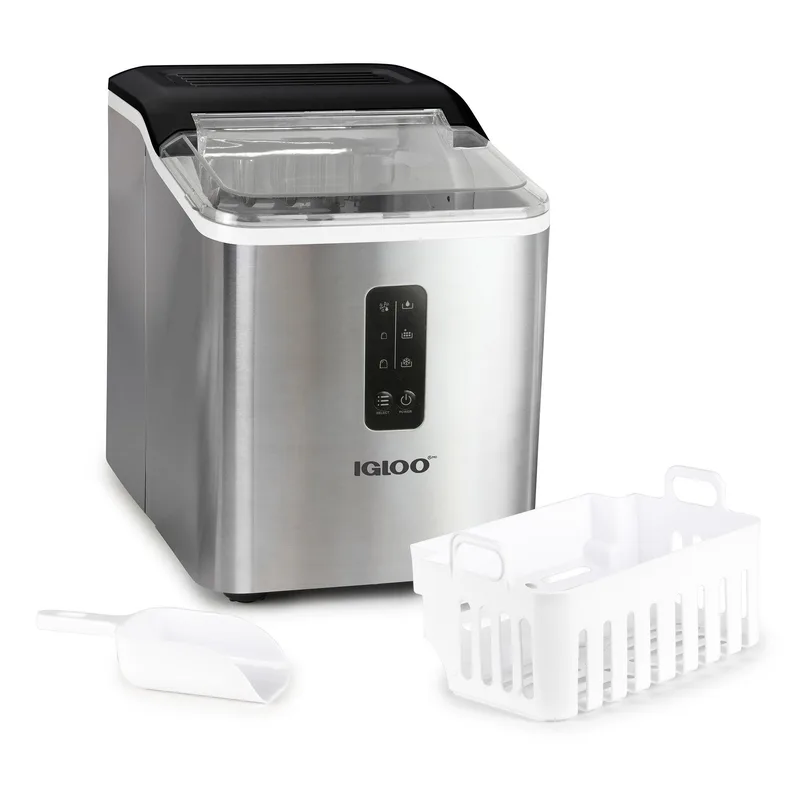 Igloo 26 Lb. Automatic Self-Cleaning Stainless Steel Ice Maker