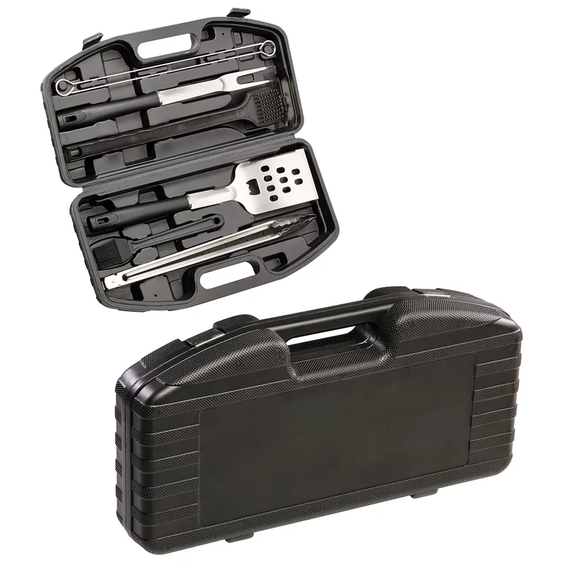 Highland 9-Piece Stainless Steel BBQ Set with Hardshell Case view 2