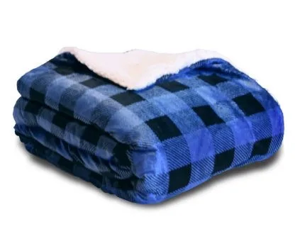 Micro Mink Plaid Sherpa Blanket (50" x 60") view 2