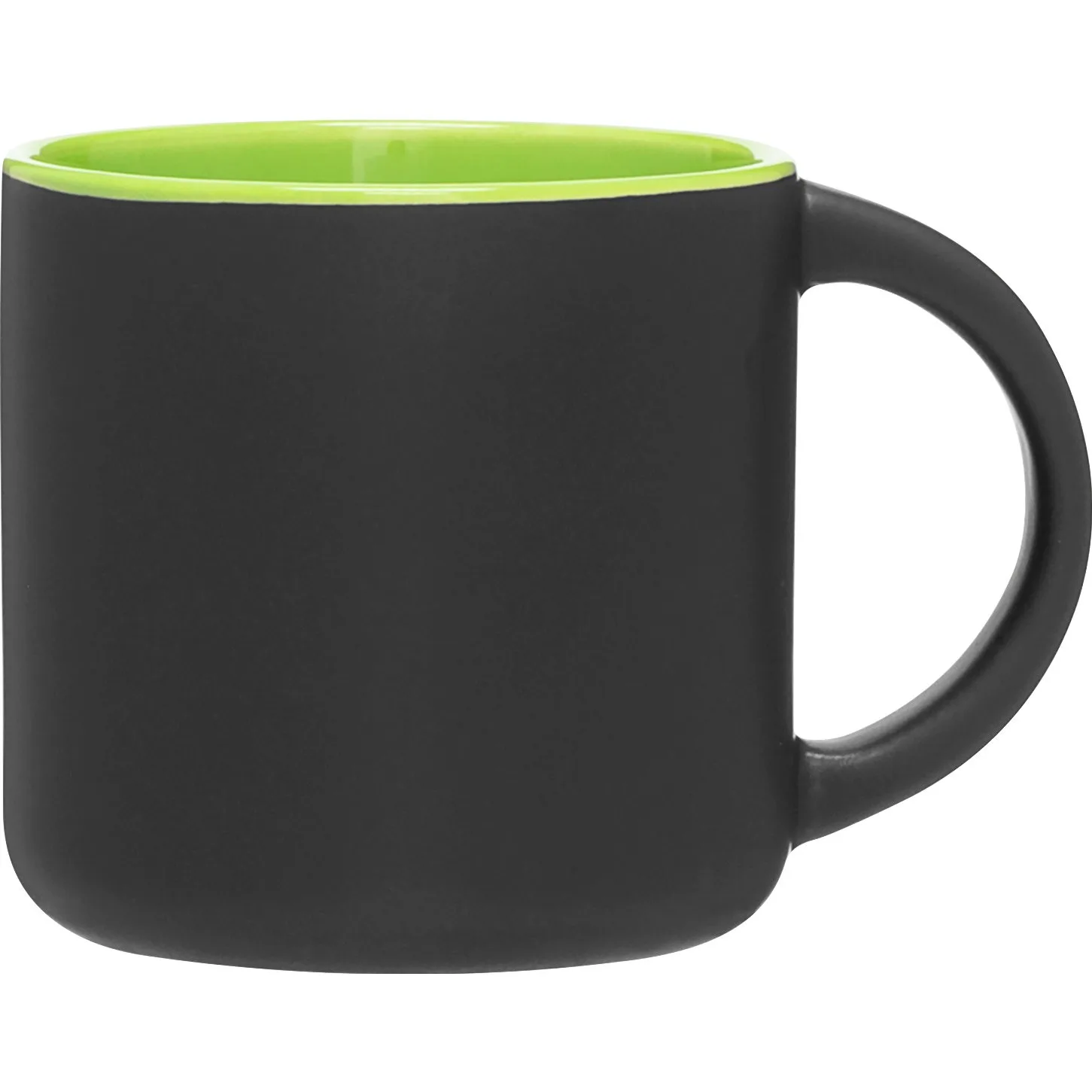 14 oz Minolo Ceramic Mug (Matte Black/Lime) view 2