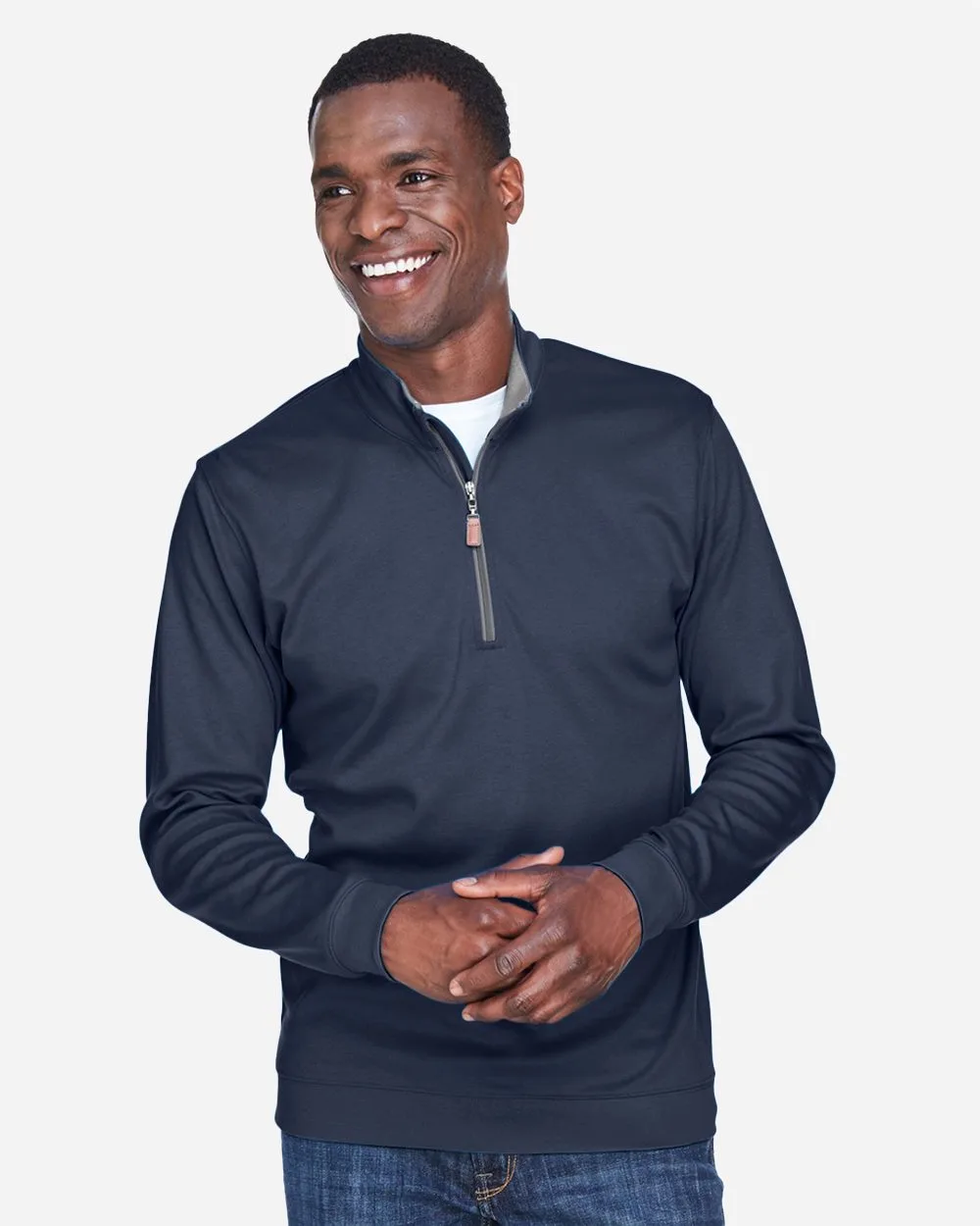 Devon and Jones® Men's DRYTEC20™ Performance Quarter-Zip Pullover Sweater view 2