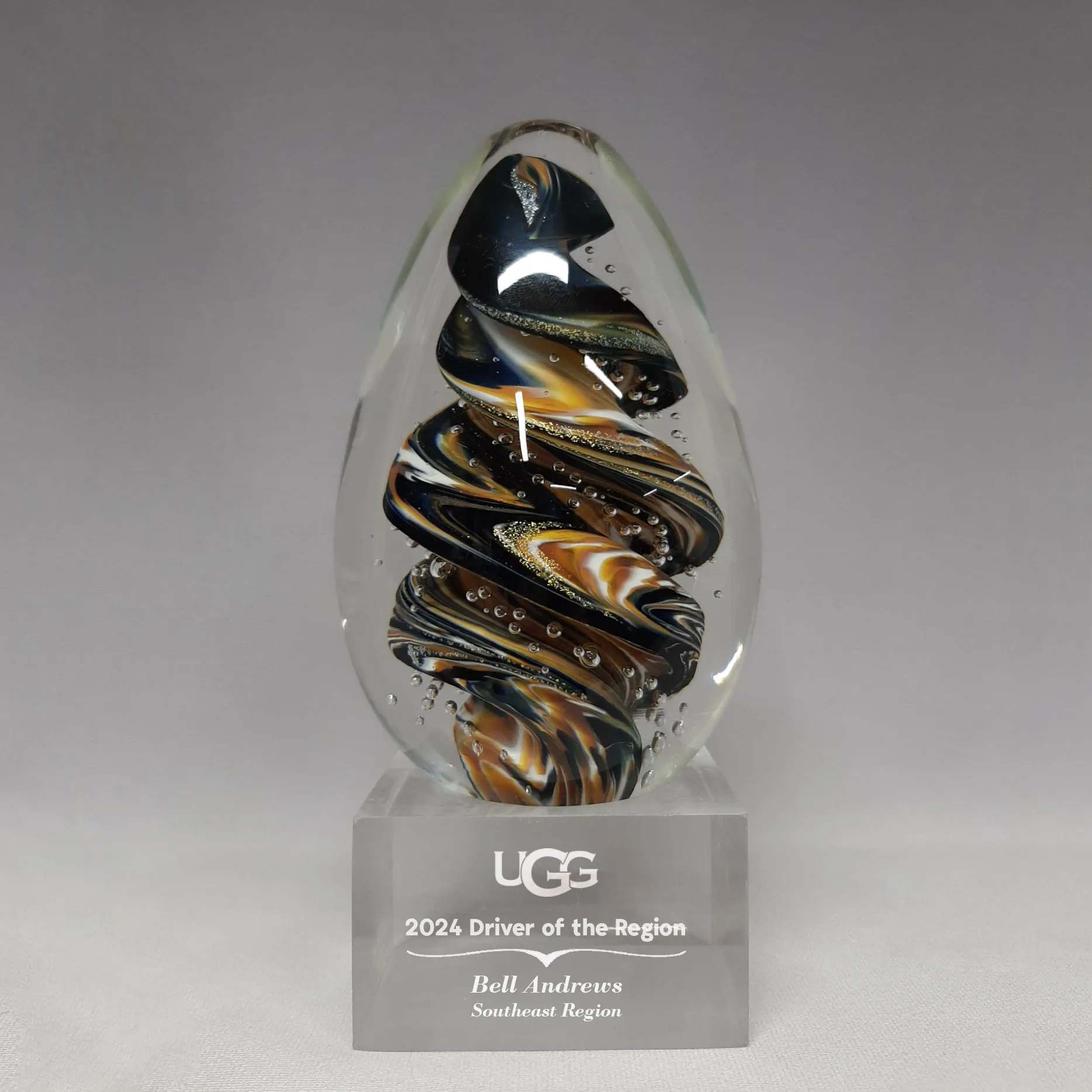 Art Glass Oval- Dichroic Earth